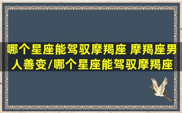 哪个星座能驾驭摩羯座 摩羯座男人善变/哪个星座能驾驭摩羯座 摩羯座男人善变-我的网站